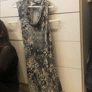 Animal print grey dress embellished with sequins